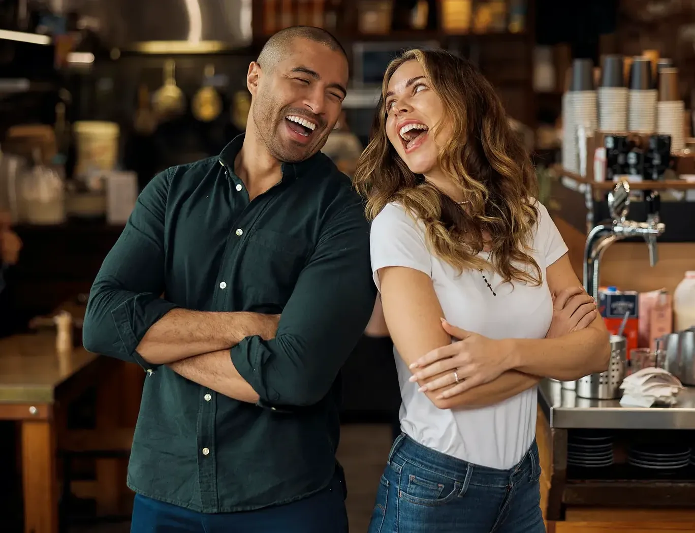 Happy couple who purchased their business with CFI Finance